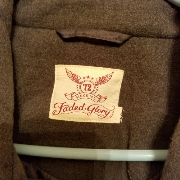 Faded Glory Gray Coat Zipper Front 2x - Picture 2 of 3
